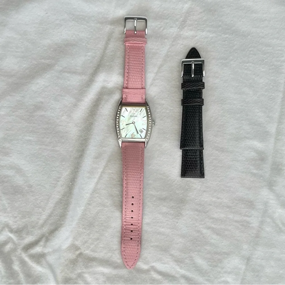 Vintage Swarovski Pulsar Mother of Pearl Watch VX32-X310